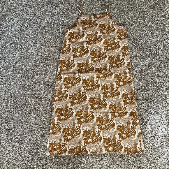 NWOT Ilana Kohn Clara Slip Dress Linen Pineapple Print - Picture 2 of 4